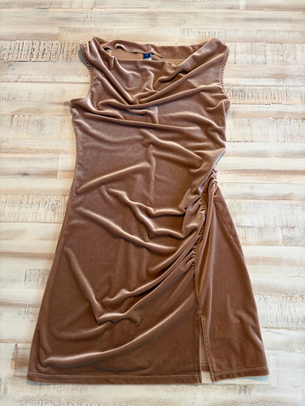 Old Navy Velvet Cowl Neck Ruched Dress — Size M — NWT